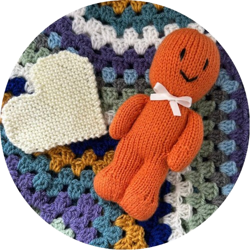 Swindon Big Knit childrens blankets displayed together as part of a community knitting project